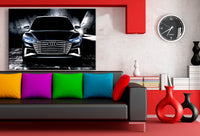 Audi A9 Concept Car Leinwandbild – Futuristische Eleganz in Schwarz | AK ART Auto Wandbild XXL