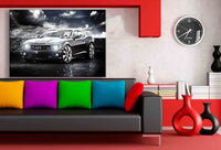 Chevrolet Camaro ZL1 Leinwandbild – Schwarzer Muscle-Car mit Chromfelgen | AK ART Auto Wandbild XXL