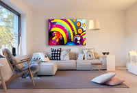 Sterne & Regenbogen – Buntes, verspieltes Leinwandbild für fröhliche Räume | AK ART Abstrakt