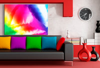 Farbenfrohe Energie in Bewegung – Abstraktes Regenbogen-Leinwandbild voller Licht & Dynamik | AK ART
