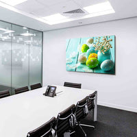 Bunte Ostereier mit Blumen – Frühlingshaftes Leinwandbild auf Holzoptik | AK ART