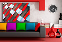 Architektur Leinwandbild in Rot & Grau – Geometrisch, modern & made in Germany | AK ART Abstrakt