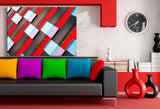 Architektur Leinwandbild in Rot & Grau – Geometrisch, modern & made in Germany | AK ART Abstrakt