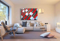 Architektur Leinwandbild in Rot & Grau – Geometrisch, modern & made in Germany | AK ART Abstrakt