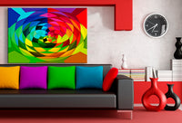 Regenbogen Spiral Leinwandbild – Abstrakte Wandkunst mit 3D-Effekt & Farbenkraft | Made in Germany von AK ART