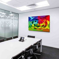 Regenbogen Spiral Leinwandbild – Abstrakte Wandkunst mit 3D-Effekt & Farbenkraft | Made in Germany von AK ART