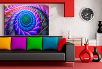 Psychedelisches Spiral-Leinwandbild – Abstraktes Kunstwerk mit buntem Fraktal-Muster & hypnotischer Wirkung | Made in Germany von AK ART