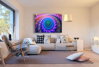 Psychedelisches Spiral-Leinwandbild – Abstraktes Kunstwerk mit buntem Fraktal-Muster & hypnotischer Wirkung | Made in Germany von AK ART