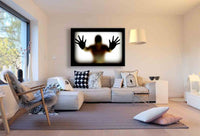 Schatten Leinwandbild – Silhouette hinter Glas in mystischer Stimmung, emotional & hochwertig gedruckt | Made in Germany von AK ART