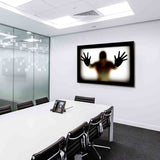 Schatten Leinwandbild – Silhouette hinter Glas in mystischer Stimmung, emotional & hochwertig gedruckt | Made in Germany von AK ART