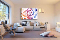 Rose Abstrakt Leinwandbild – Aquarell-Rose mit Farbverlauf & Eisstruktur | Modernes Wandbild in Premiumqualität von AK ART Made in Germany