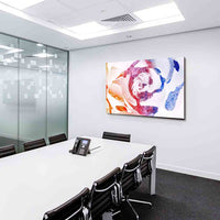Rose Abstrakt Leinwandbild – Aquarell-Rose mit Farbverlauf & Eisstruktur | Modernes Wandbild in Premiumqualität von AK ART Made in Germany