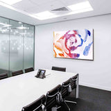 Rose Abstrakt Leinwandbild – Aquarell-Rose mit Farbverlauf & Eisstruktur | Modernes Wandbild in Premiumqualität von AK ART Made in Germany