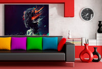 Zerfallenes Gesicht – Abstraktes Leinwandbild mit surrealer Frauenfigur & kosmischem Effekt | Hochwertiger Kunstdruck von AK ART