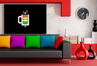 Kaffeladung – Abstraktes Leinwandbild mit Kaffeetasse & Batterie-Symbol | Humorvoller Kunstdruck von AK ART Made in Germany