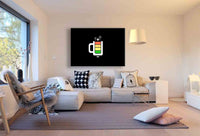 Kaffeladung – Abstraktes Leinwandbild mit Kaffeetasse & Batterie-Symbol | Humorvoller Kunstdruck von AK ART Made in Germany