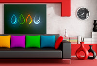 Pokemon GO Vier Elemente Leinwandbild – Stilisiertes Element‑Symbol‑Design | AK Art Wandbild Made in Germany