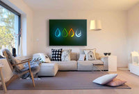 Pokemon GO Vier Elemente Leinwandbild – Stilisiertes Element‑Symbol‑Design | AK Art Wandbild Made in Germany