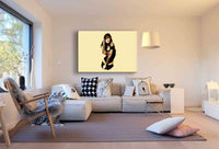 Tätowierte Frau AK Art Bilder / Leinwand Bild + Mehrfarbig + Kunst Wandbild Wanddeko