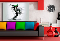 Smoking Dancer Abstrakt Leinwandbild – Ak Art Wandbild Mehrfarbig