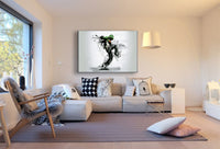Smoking Dancer Abstrakt Leinwandbild – Ak Art Wandbild Mehrfarbig