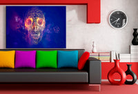 Abstrakte Schädel Leinwandbild AK Art Bilder Mehrfarbig Wandbild Made in Gemany