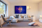 Abstrakte Schädel Leinwandbild AK Art Bilder Mehrfarbig Wandbild Made in Gemany