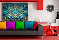 Endlose Quadrate Leinwandbild AK Art Bilder Mehrfarbig Wandbild Made in Germany Abstrakt