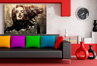AK Art Gemalte Frau Vintage Druck Sepia | Premium Kunstdruck Made in Germany XXL