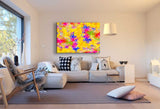 Buntes Abstrakt Leinwandbild AK Art Bilder Wanddeko Wandbild Made in Germany XXL