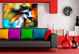 White Horse Abstrakt Leinwandbild AK Art Studio Wanddeko Wandbild Made in Germany XXL TOP