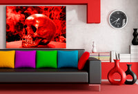 Red Skull Abstrakt Leinwandbild AK Art Wanddeko Wandbild Made in Germany Premium XXL