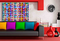 Lichtspiel auf Leinwand – Abstrakte Farbexplosion als Kunstdruck | AK ART Wandbild XXL