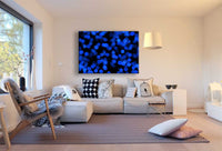 Blaues Licht Leinwandbild – Abstrakte Punkte mit Bokeh-Effekt | AK ART Kunstdruck XXL