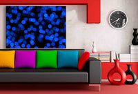 Blaues Licht Leinwandbild – Abstrakte Punkte mit Bokeh-Effekt | AK ART Kunstdruck XXL