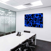 Blaues Licht Leinwandbild – Abstrakte Punkte mit Bokeh-Effekt | AK ART Kunstdruck XXL