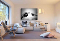 Vater-Kind Finger Berührung – Emotionale Schwarz-Weiß Kunst auf Leinwand | AK ART Leinwandbild