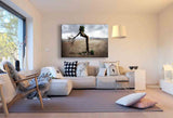 Baumfrau in der Wüste – Surrealistisches Natur‑Leinwandbild mit weiblicher Silhouette | AK ART Kunstdruck XXL Abstrakt