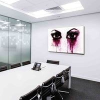 Schöne Augen mit Farbtränen – Abstraktes Schwarz-Weiß Leinwandbild voller Emotion | AK ART Kunstdruck XXL