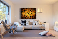 Keltisches Muster in Gold – Abstraktes Leinwandbild mit schwarzem Hintergrund | AK ART