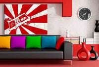 Retro Gamepad auf Japan-Flagge – Graffiti-Leinwandbild im Streetart-Look | AK ART