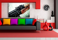 AK-47 im Vintage-Stil – Kraftvolles Urban-Leinwandbild mit Retro-Charakter | AK ART