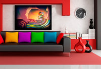 Psychedelische Farbströme & surreale Landschaft – Abstraktes farbenfrohes Leinwandbild | AK ART