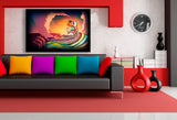 Psychedelische Farbströme & surreale Landschaft – Abstraktes farbenfrohes Leinwandbild | AK ART
