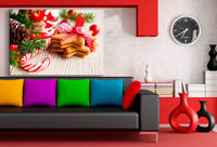 Weihnachten Plätzchen Süßgikeiten Leinwandbild AK Art Wanddeko Wandbild TOP XXL