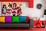 Anime Hentai Mädchen 2 Weihnachten Leinwandbild AK ART Wanddeko Wandbild TOP XXL