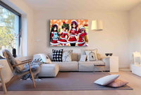 Anime Hentai Mädchen 2 Weihnachten Leinwandbild AK ART Wanddeko Wandbild TOP XXL