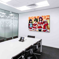 Anime Hentai Mädchen 2 Weihnachten Leinwandbild AK ART Wanddeko Wandbild TOP XXL