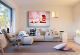 Weihnachten Roter Beutel Geschenk Rentier Leinwandbild AK ART Wanddeko TOP XXL