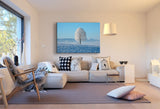 Verschneite Winterlandschaft Baum Weiß Leinwandbild AK ART Wanddeko Wandbild XXL